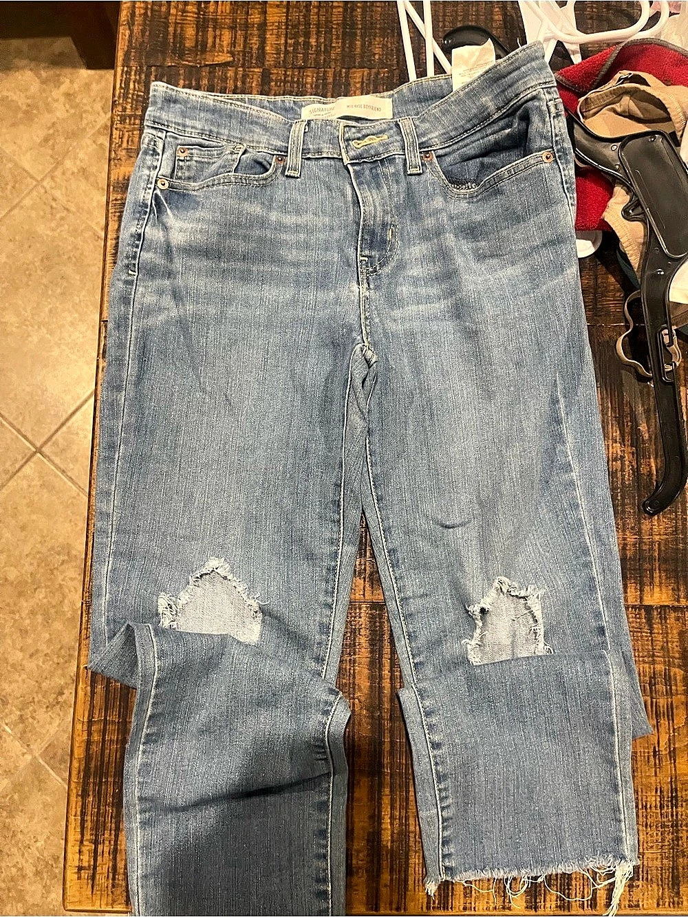 Signature by Levi Strauss & Co. Mid Rise Boyfriend Jeans. Mid Rise Boyfriend